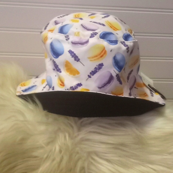 Macaroons & Lavender Multicolored Reversible Cotton Bucket Hat - Picture 7 of 11